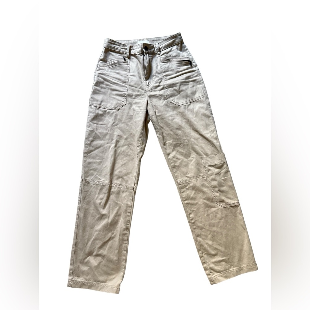H&M Khaki Pants Women's 4/27 Wide Legs Baggy Bottom Heavyweight EXCELLENT ✅ - Picture 1 of 4